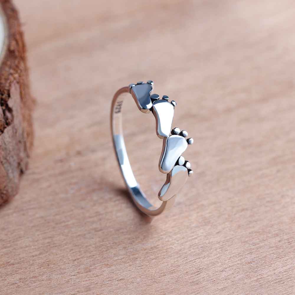 Baby child feet Sterling Silver Ring - Image 5