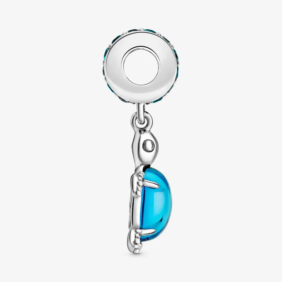 Blue Murano Turtle Dangle Charm Hallmarked S925 Sterling Silver - Image 3