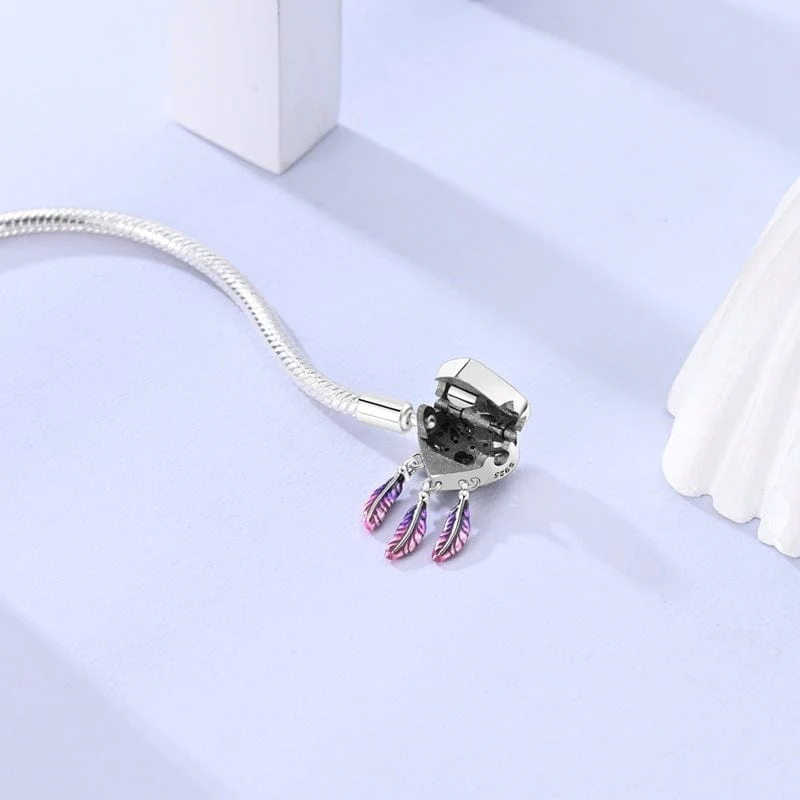 Dreamcatcher Rainbow Heart Clasp Charm Bracelet - Image 3
