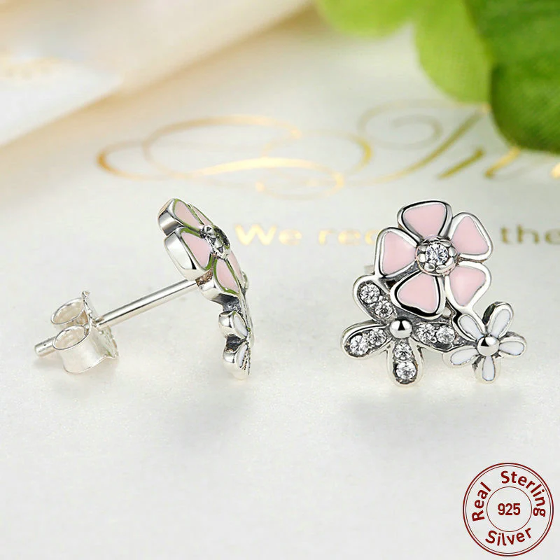 Poetic Bloom Sterling Silver stud Earrings - Image 3