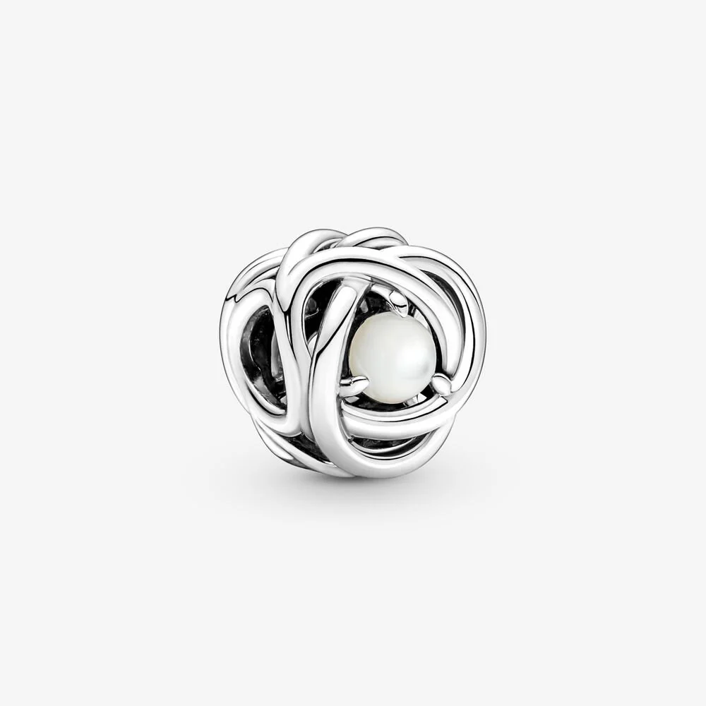 S925 Birthstone Eternity Circle Months Sterling Silver Charms Collection - Image 12