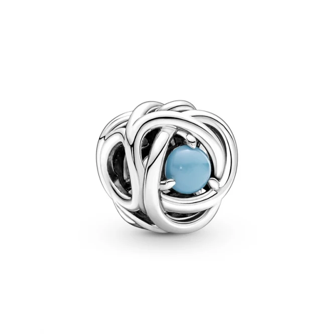 S925 Birthstone Eternity Circle Months Sterling Silver Charms Collection - Image 17