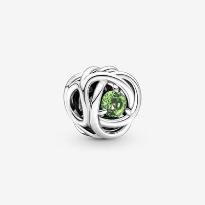 S925 Birthstone Eternity Circle Months Sterling Silver Charms Collection - Image 8