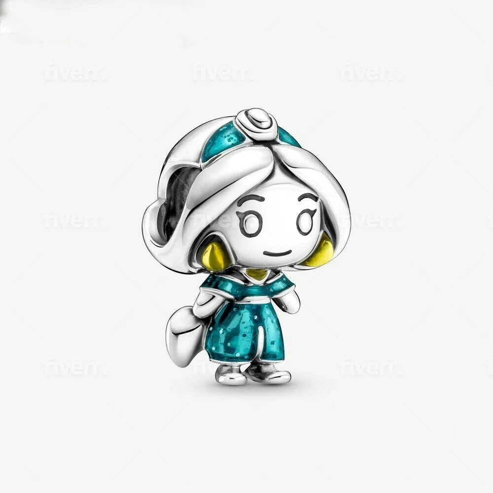 S925 Disney Aladdin Jasmine Sterling Silver Charm Collection - Image 5