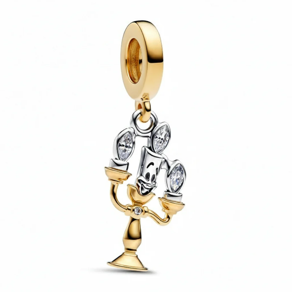 S925 Disney Beauty & Beast Dancing Belle Enchanted Rose Princess Sterling Silver Charms Collection - Image 9